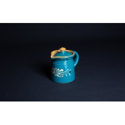 Pot à lait / Crinoline - Turquoise - Fleurs