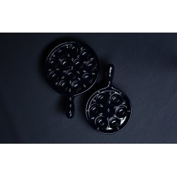 Plat à escargots 12 trous - Bleu - Petits Points