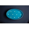 Plat Ovale - Turquoise - Gros Points