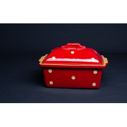 Terrine Rectangulaire - Rouge - Gros Points