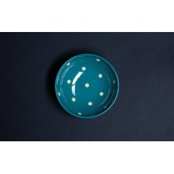 Assiette calotte - Turquoise - Gros points